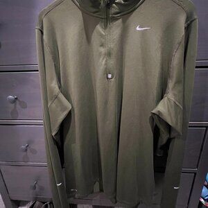 Dri-Fit Mens Olive 1/2 Zip Pullover XL